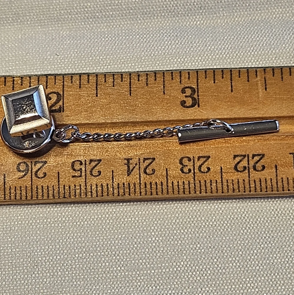 Modern Square Tie Tack with Black Onyx Center
